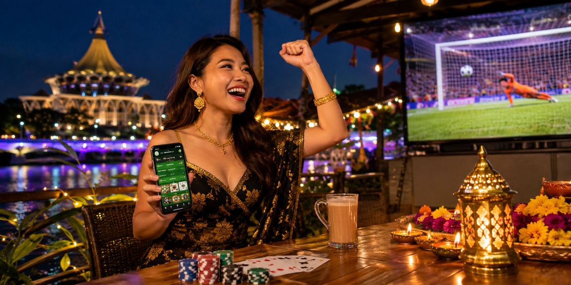 Pemain dari Kuching memainkan poker dan jackpot dalam talian menggunakan telefon pintar peluang88
